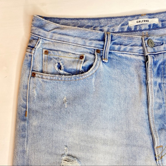 GRLFRND Karolina Distressed Ankle Jeans NWOT - Picture 4 of 8